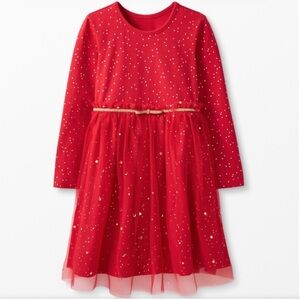 Hanna Andersson Red Shimmer Star Dress